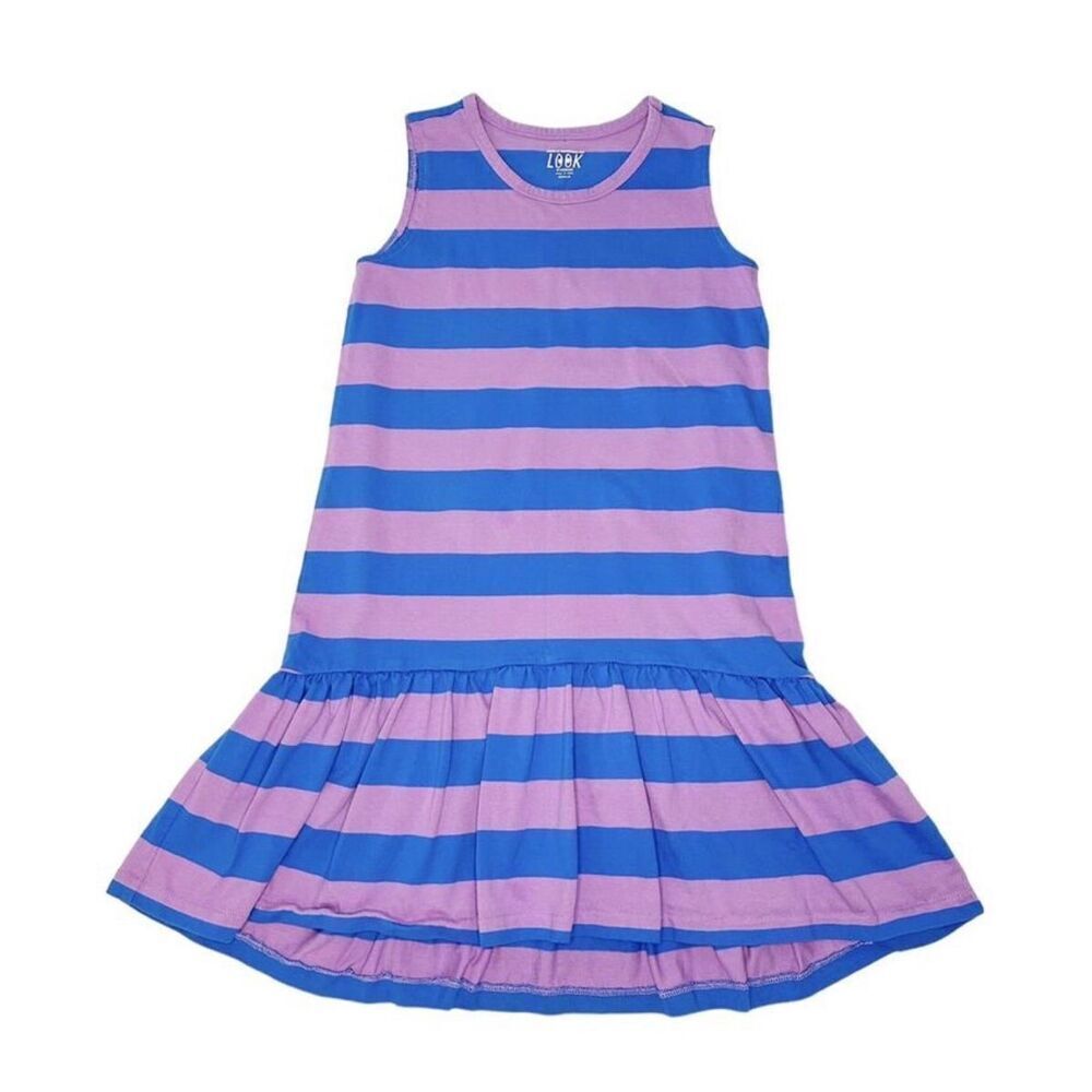 Youth Girls Look by Crewcuts Jersey Knit Striped Sleeveless Dress - Sz XS 4/5